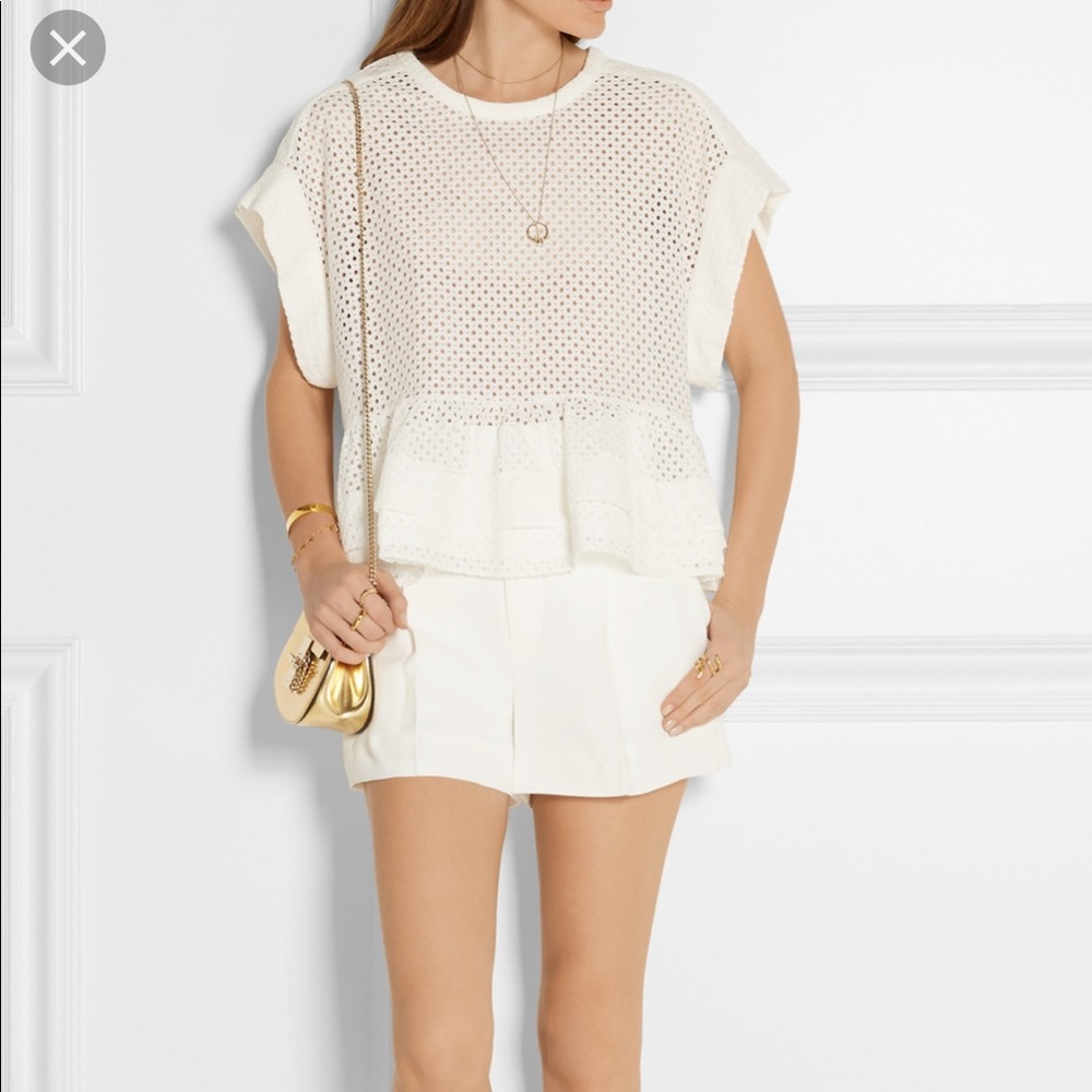 IRO Broderie peplum top